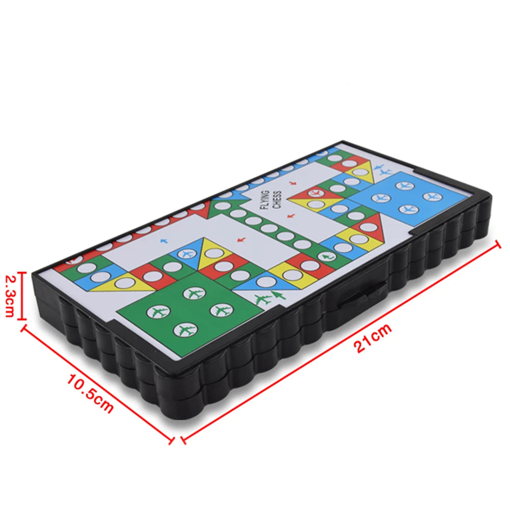 1Set Magnetic Foldable Flying Chess Crawling Mat Ludo Portable Board Game Camping Travel Game Set Aeroplane Chess ZXH