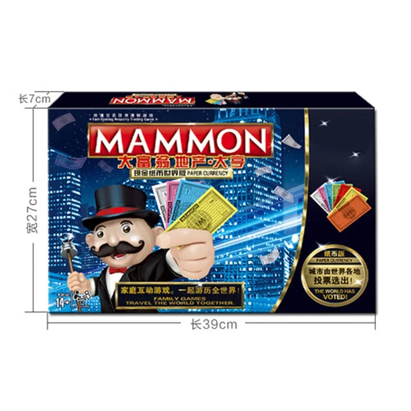 Family Party Fun Game Monopoly Board Games Real Estate King Deluxe Edition Large Adult Multiplayer Party Interactive Toy