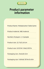 Fun Learning Wall Hanging 99 Multiplication Learning Disk Magnetic Chess 99 Mnemonic Table Practice Cards Toy Flag