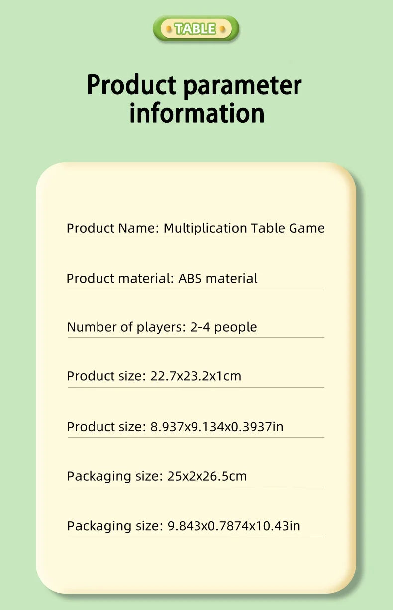 Fun Learning Wall Hanging 99 Multiplication Learning Disk Magnetic Chess 99 Mnemonic Table Practice Cards Toy Flag