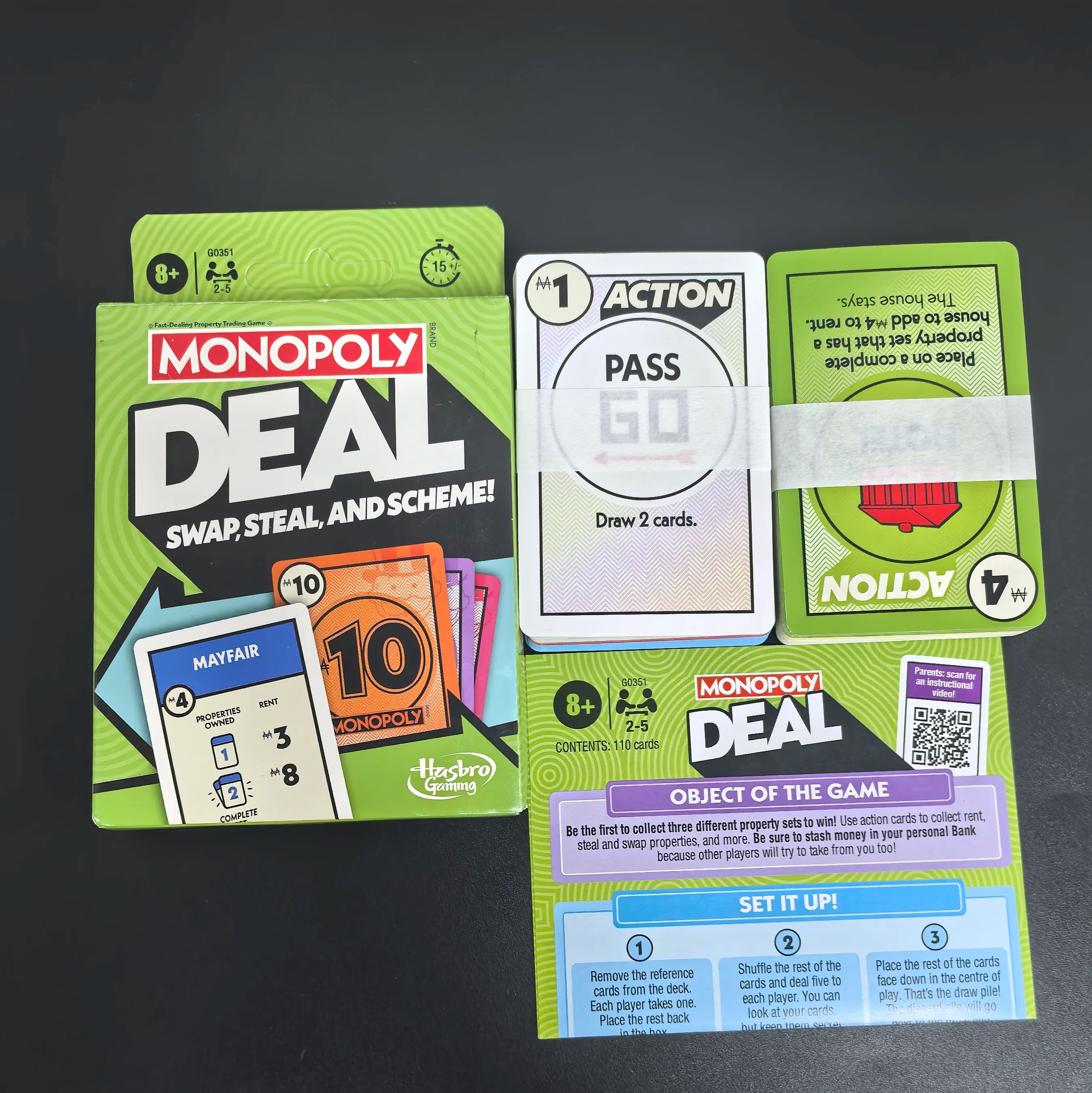 Monopoly Deal Card Game English Version Quick-Playing Card Game for Battle Kids Board Game Puzzle Poker Christmas Birthday Gift