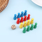 16 Chess Pieces + 1 Dice Flying Wooden Chess Pieces For Primary School Students Three-Dimensional Checkers For Games Accessories