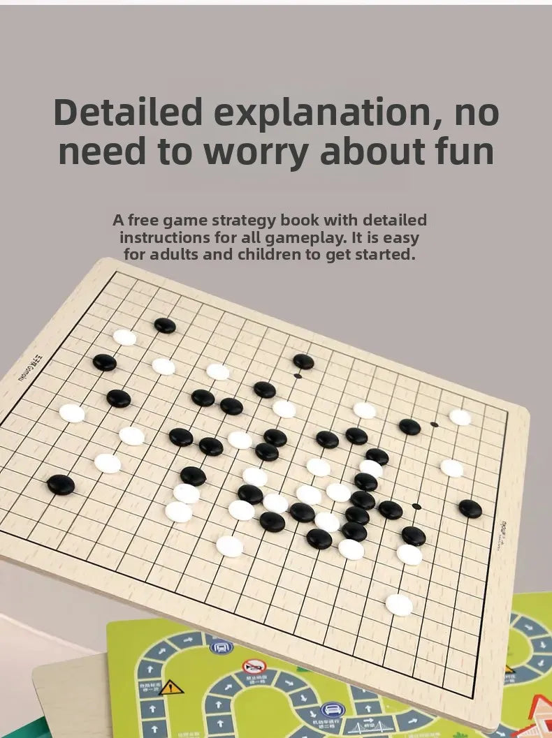 Wooden Chess Game Flying Checkers And Jumping Chess Two-In-One Interactive Parent-Child Tabletop Game Children's Educational Toy