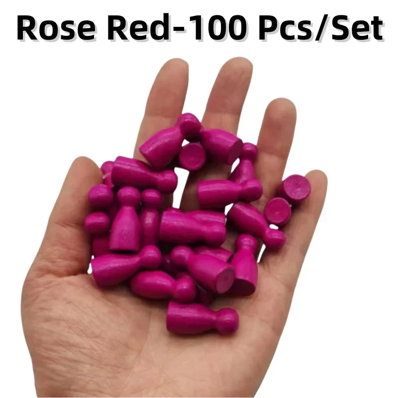 100 Pcs/Set 24*12mm Chess Pieces Board Games Accessories Marking Color Wooden Pieces