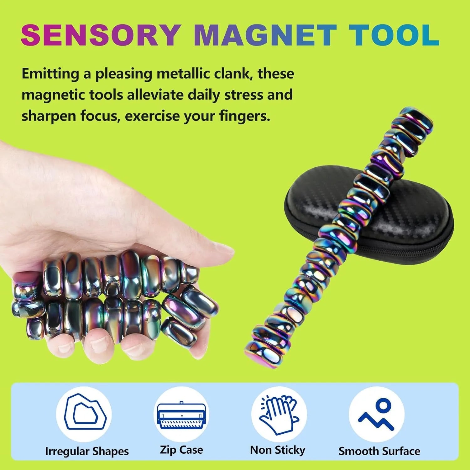 Magnet Chess Game Stones,Anti Stress Antistress Relief Fidget Toys Magnetic Stone for Adults ADHD Autism Fridge Sticker Desk EDC