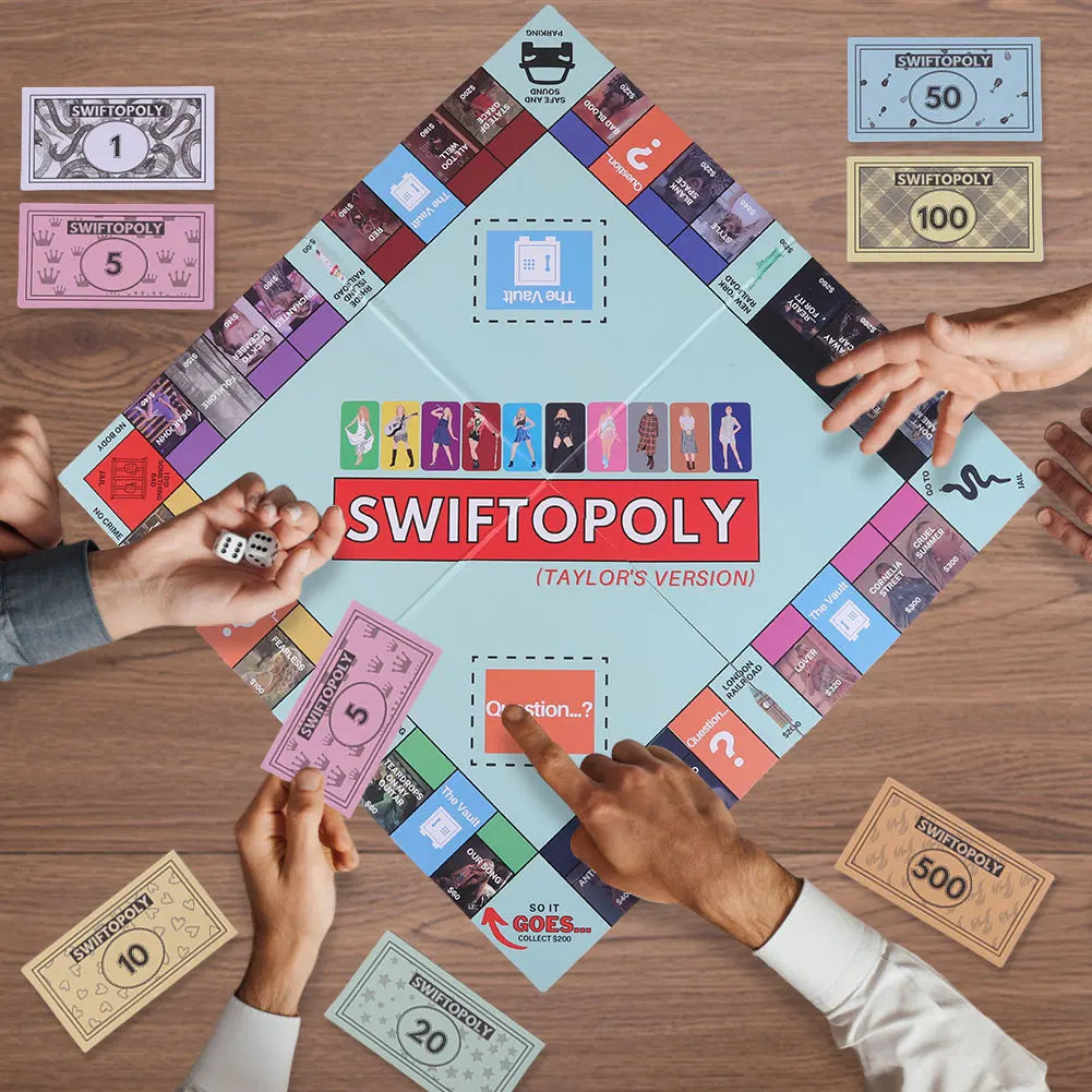 Board Game Set for Swifties Monopoly Board Game Fun Party Family Interactive Chess Games Swiftopoly Board Game for Taylor's Fans