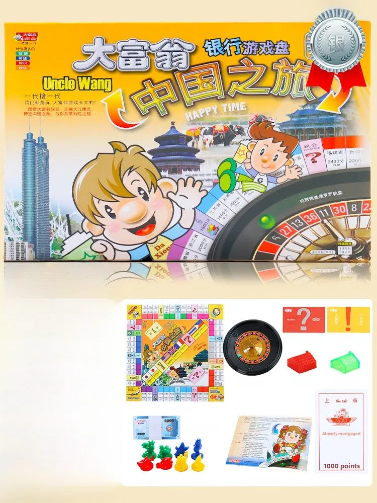 Monopoly Luxury Edition Classic Board Game World Tour for Adults Children's Gift Ideal for Fly Fun And Eonal Play