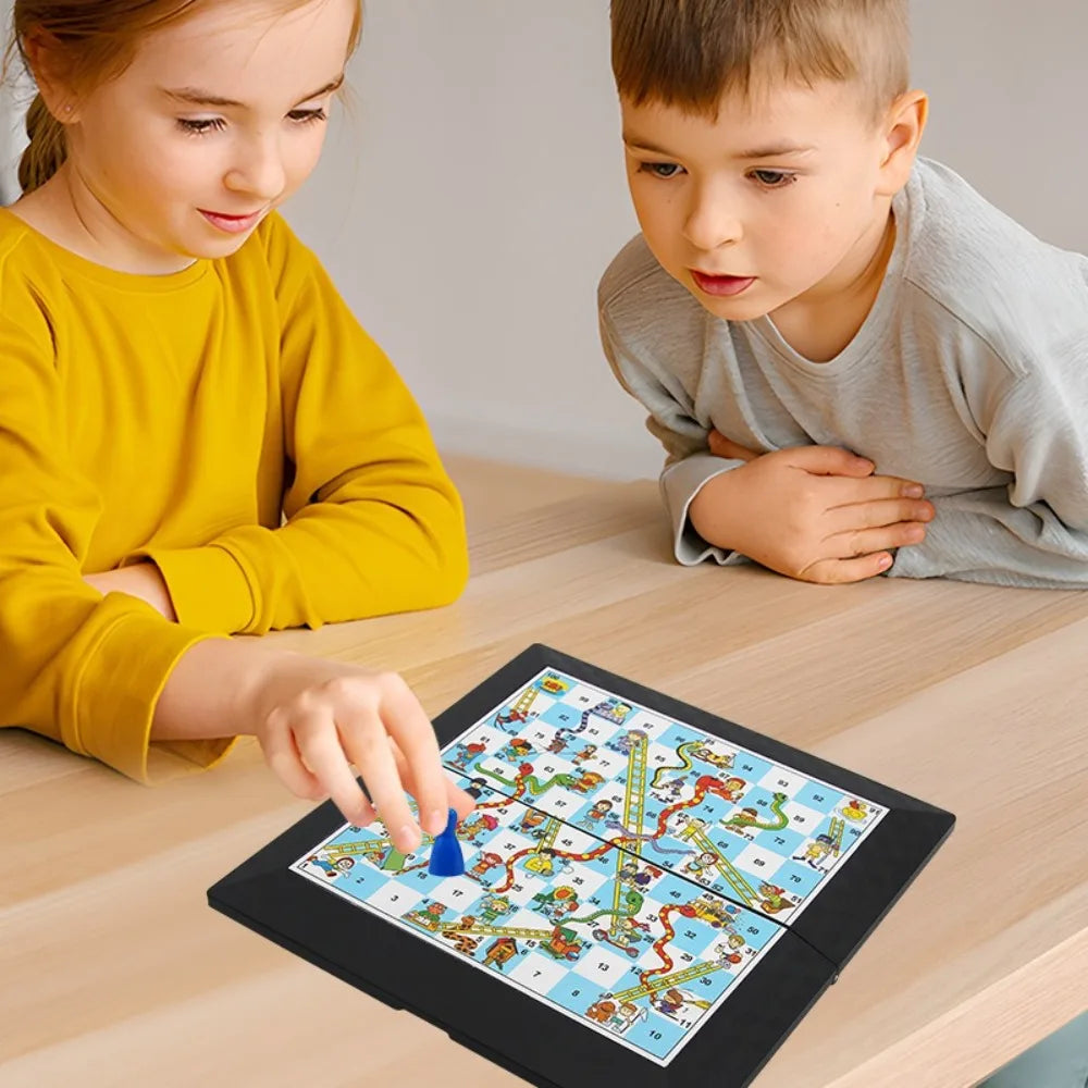 Classic Foldable Ludo Game Set Parent Child Interaction Strategy Game Flying Chess Board Game for Teens Kids