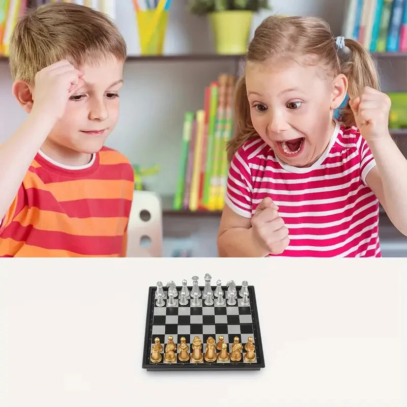 Mini Magnetic Chess Board Games, Small Portable Folding Chess  Classic Backgammon Checkers Travel Set Toys for Kids Adult Gift