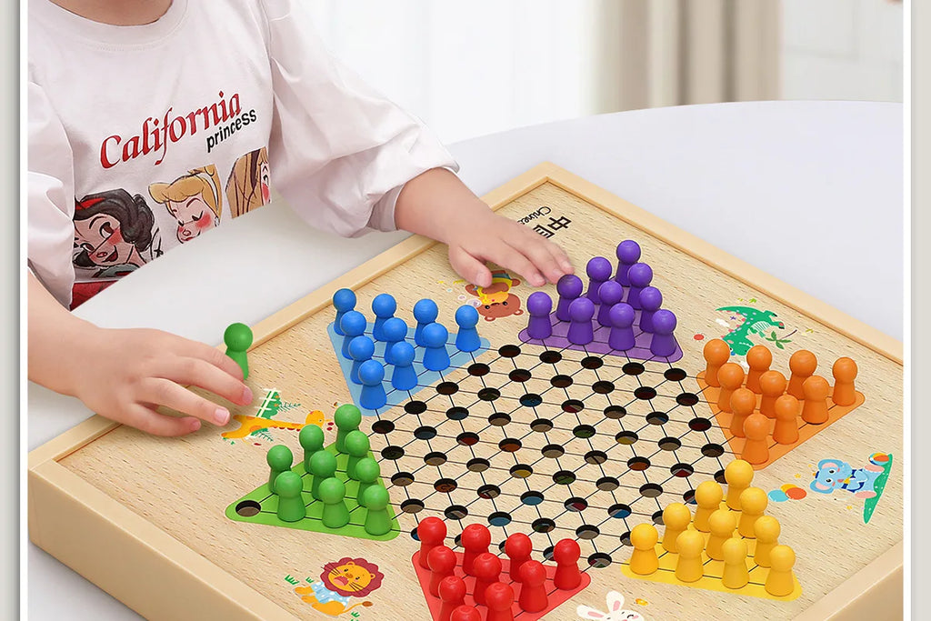 Multifunctional chessboard, flying chess, backgammon, checkers, chess, twelve-in-one chess puzzle toy board game version