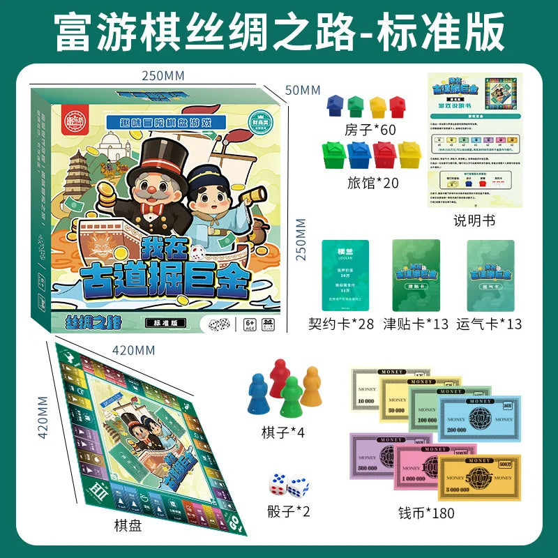 Rich Game Monopoly Kids Classic Deluxe Upgraded Super Large Adult Board Game Student Game World Tour