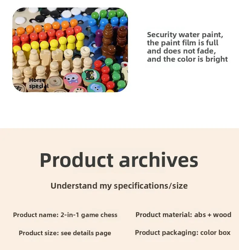 Wooden Chess Game Flying Checkers And Jumping Chess Two-In-One Interactive Parent-Child Tabletop Game Children's Educational Toy