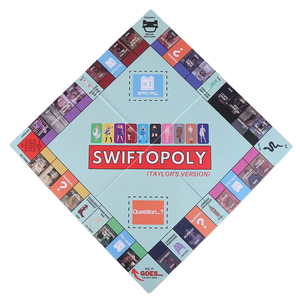 Board Game Set for Swifties Monopoly Board Game Fun Party Family Interactive Chess Games Swiftopoly Board Game for Taylor's Fans