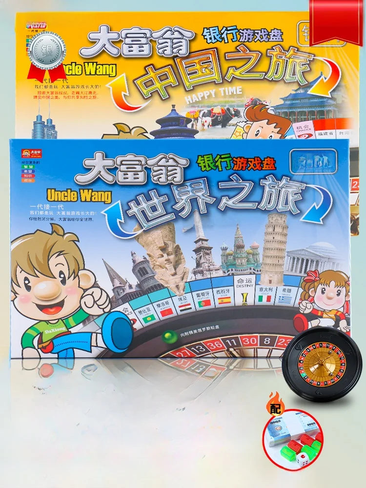 Monopoly Luxury Edition Classic Board Game World Tour for Adults Children's Gift Ideal for Fly Fun And Eonal Play