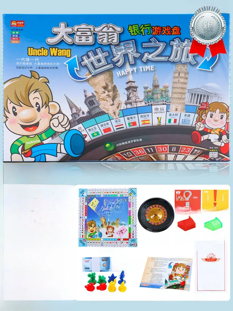 Monopoly Luxury Edition Classic Board Game World Tour for Adults Children's Gift Ideal for Fly Fun And Eonal Play