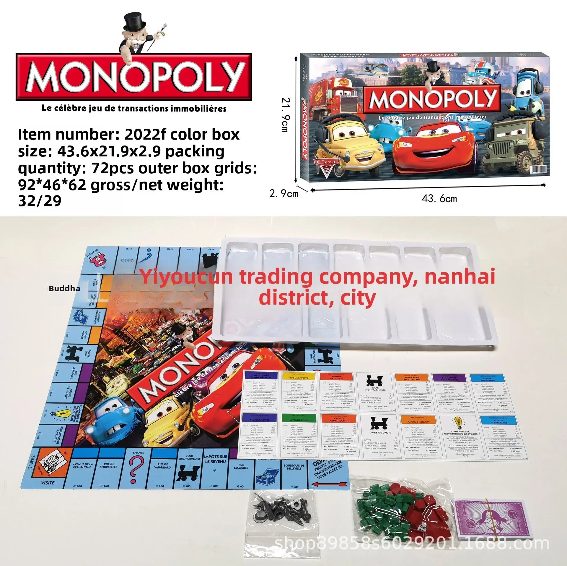 Hot French Monopoly World Tour Board Game Russian Cards