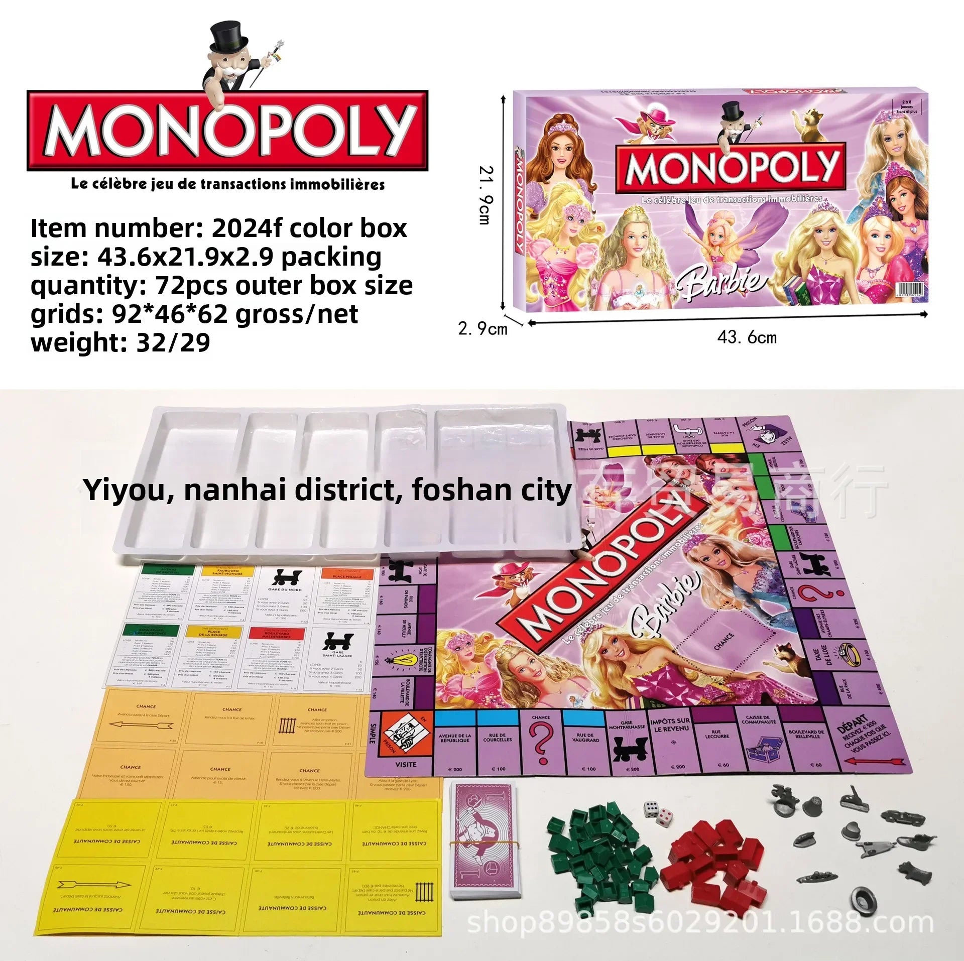 Hot French Monopoly World Tour Board Game Russian Cards