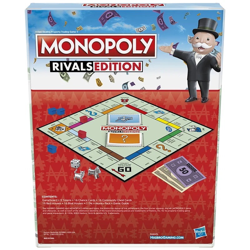 Hasbro Real Estate Tycoon Monopoly Rivals Portable Monopoly Two-player Battle Enhanced Edition Board Game