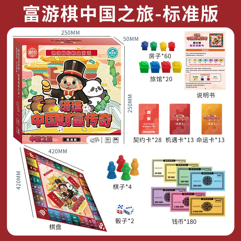 Rich Game Monopoly Kids Classic Deluxe Upgraded Super Large Adult Board Game Student Game World Tour