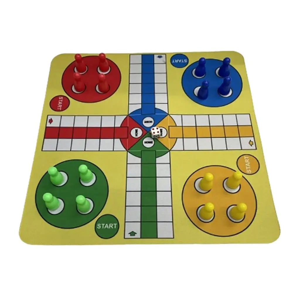 Party Game With Mouse Pad Flying Chess Interactive Folding Roll Up Ludo Chess Set Multicolor Learning Chessboard Board Game