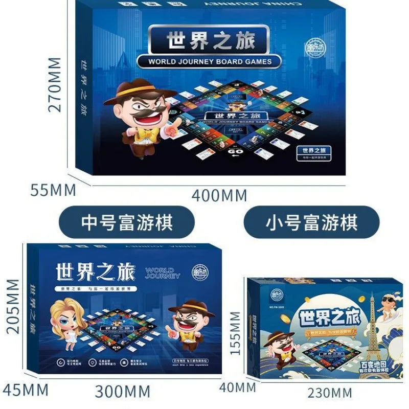 Rich Game Monopoly Kids Classic Deluxe Upgraded Super Large Adult Board Game Student Game World Tour