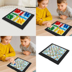 Classic Foldable Ludo Game Set Parent Child Interaction Strategy Game Flying Chess Educational Toy for Teens Kids