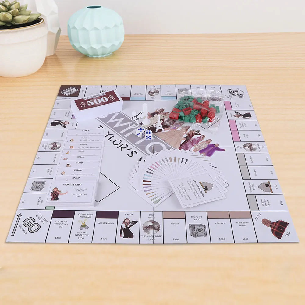 Board Game Set for Swifties Monopoly Board Game Fun Party Family Interactive Chess Games Swiftopoly Board Game for Taylor's Fans