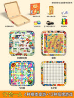 Wooden multi-functional chess board checkers flying chess Gozi chess multi-in-one board game parent-child interactive