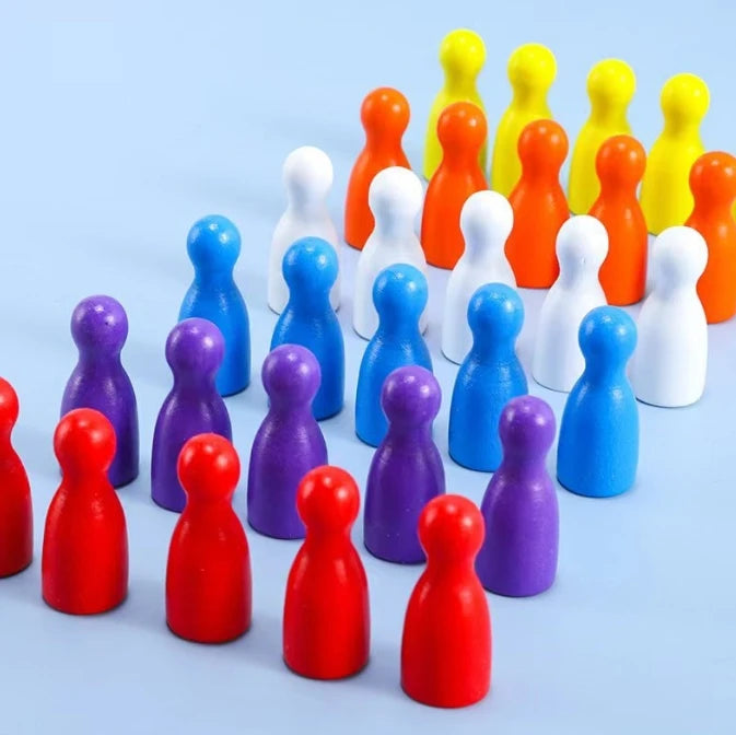 100 Pcs/Set 24*12mm Chess Pieces Board Games Accessories Marking Color Wooden Pieces