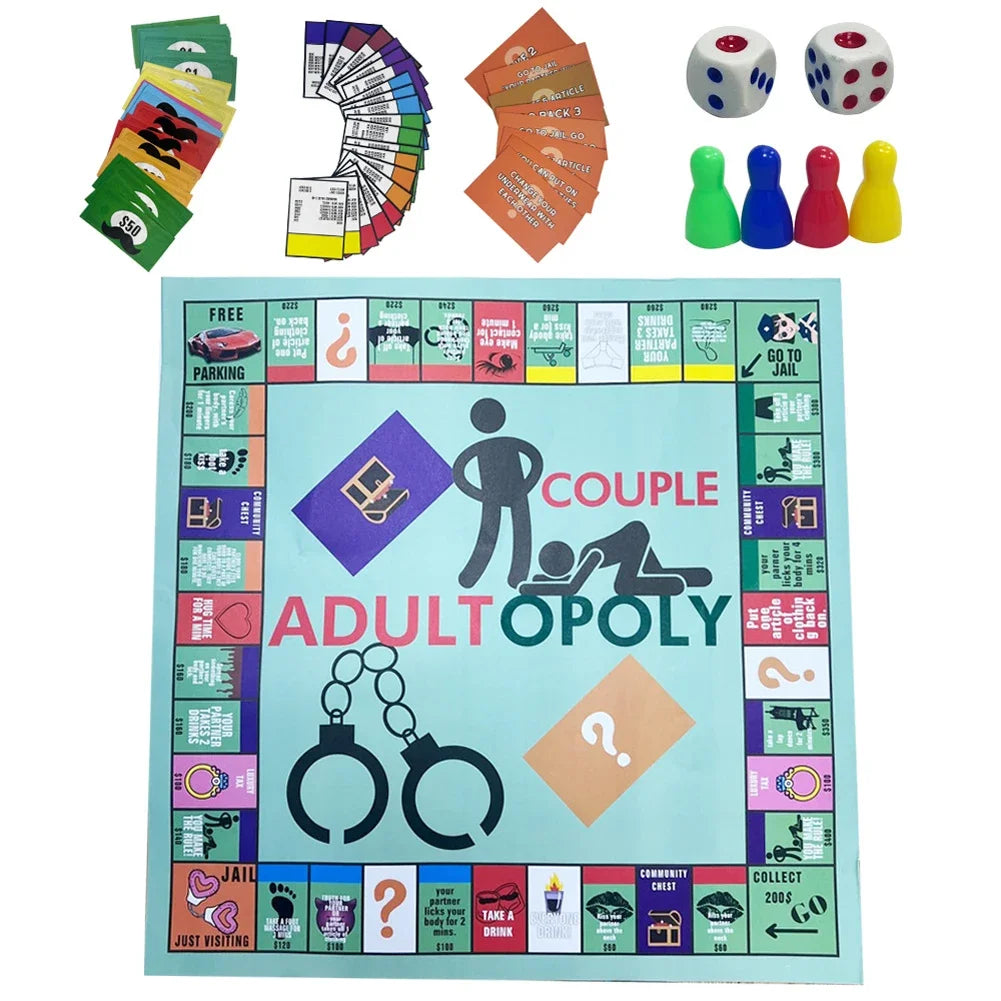 2025 New Adult Couple Game Night Monopoly Games Couple Board Funny Interactive 2 Player Board Game
