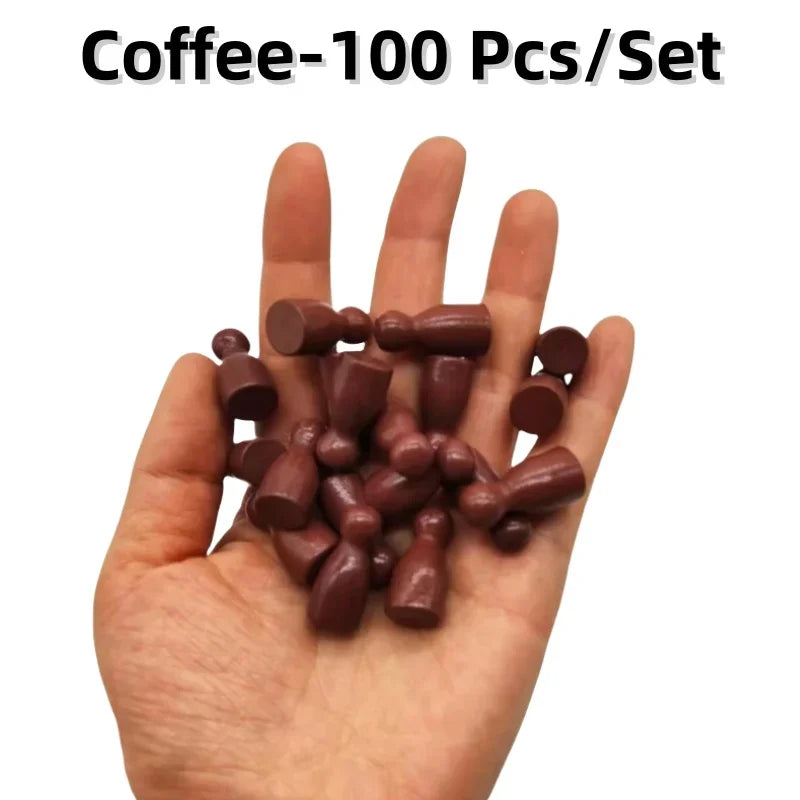 100 Pcs/Set 24*12mm Chess Pieces Board Games Accessories Marking Color Wooden Pieces