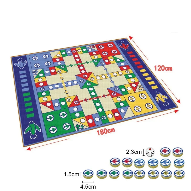 Carpet Flying Chess Children's Oversized Double-sided Checkers Adult Millionaire Game of Chess Educational Toy Table Game.