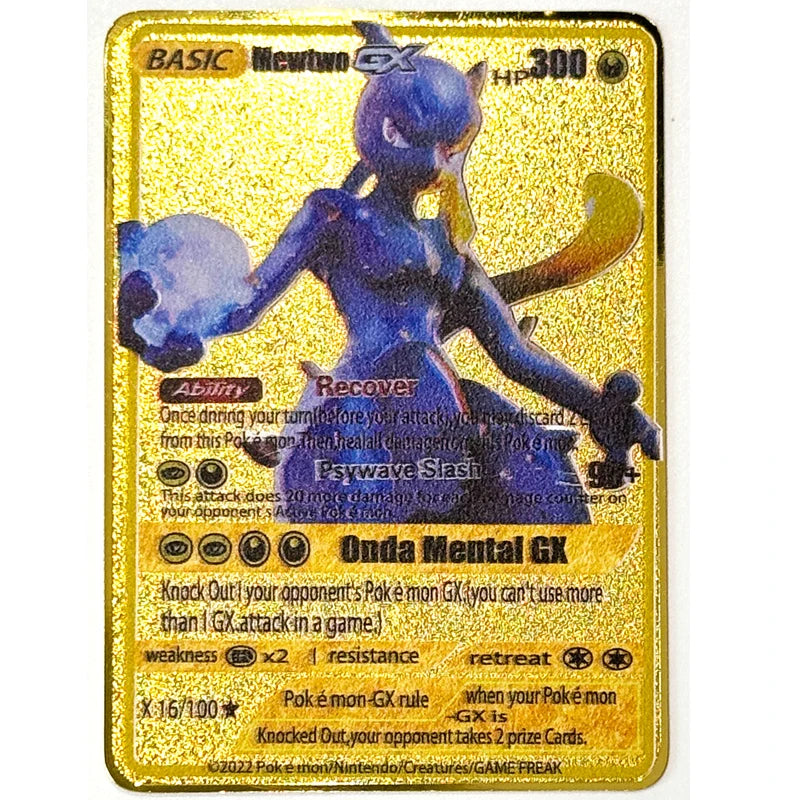 Anime Cartoon Pocket English Metal Card Mewtwo Vmax GX EX Series Arceus Charizard Raichu Collection Battle Cards Children's Gift