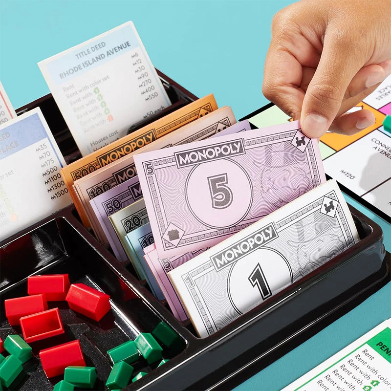 Hasbro Real Estate Tycoon Monopoly Board Game Classic Game with Storage Tray and Larger Tokens Family Games 8+