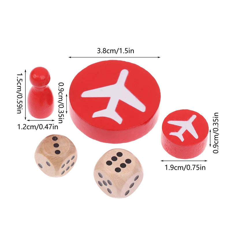 16 Chess Pieces + 1 Dice Flying Wooden Chess Pieces For Primary School Students Three-Dimensional Checkers For Games Accessories