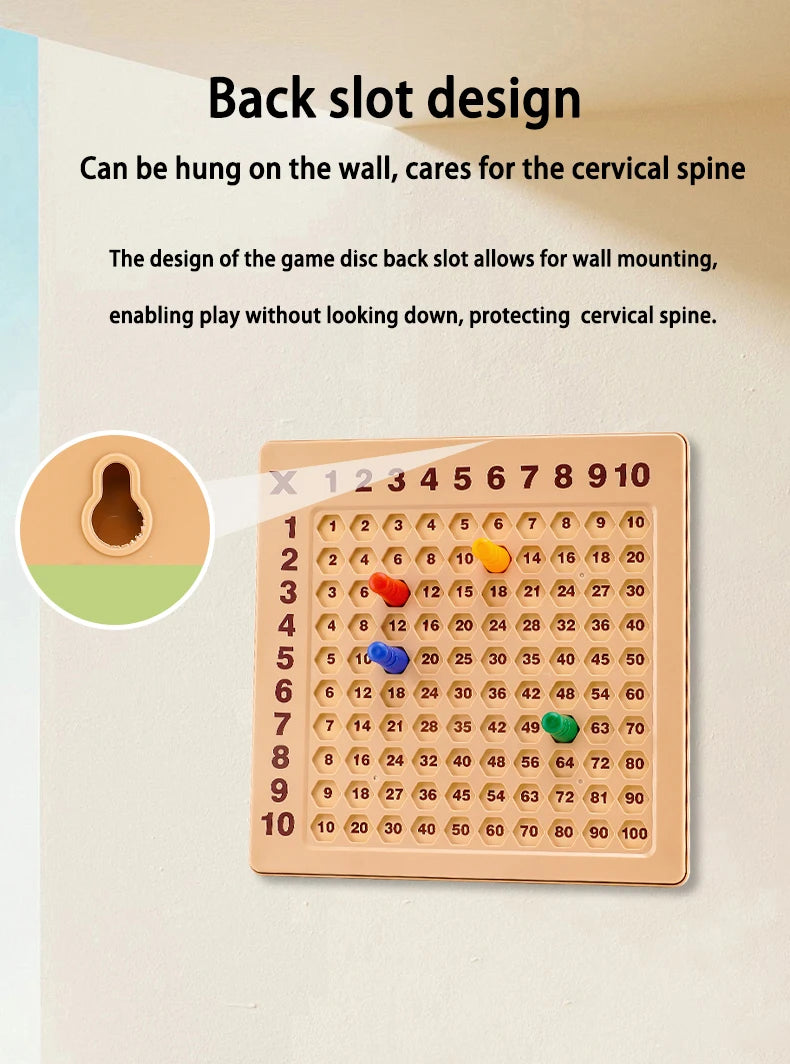 Fun Learning Wall Hanging 99 Multiplication Learning Disk Magnetic Chess 99 Mnemonic Table Practice Cards Toy Flag