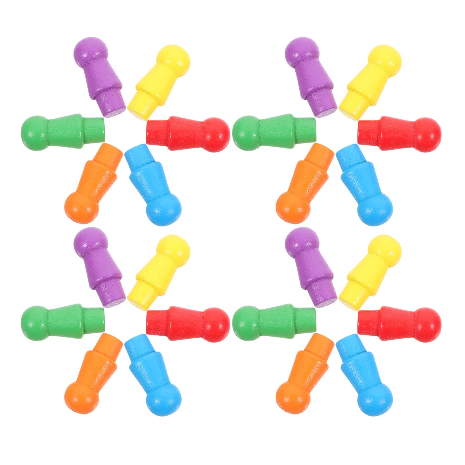 60Pcs Flying Chess Pieces Wooden Colorful Small Chess Pieces Educational Board Game Accessories Entertainment