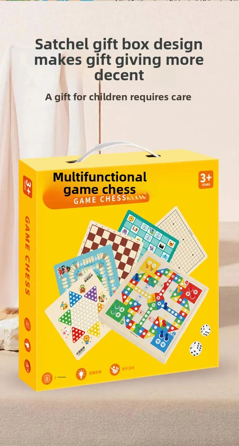 Wooden Chess Game Flying Checkers And Jumping Chess Two-In-One Interactive Parent-Child Tabletop Game Children's Educational Toy