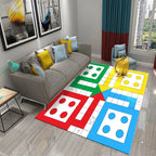 International Chess Flying Chess Carpet Kids Play Games Mat Child Carpet Area Rug Bedroom Living Room Floor Mat Non-Slip