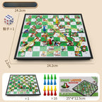 Magnetic 9-in-1 Board Game Table, Large Carpet, Flying Chess/Checkers/Chess/Snake/Backgammon/Quadruple/Tic-Tac-Toe, House Party