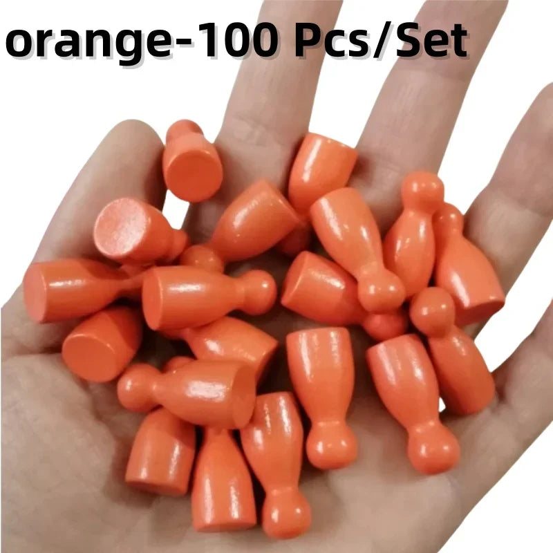 100 Pcs/Set 24*12mm Chess Pieces Board Games Accessories Marking Color Wooden Pieces