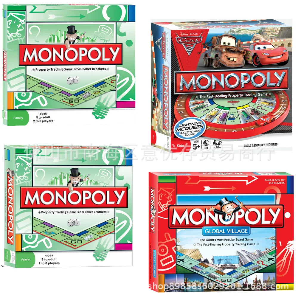 Hot selling English version of Monopoly World Tour board game cards