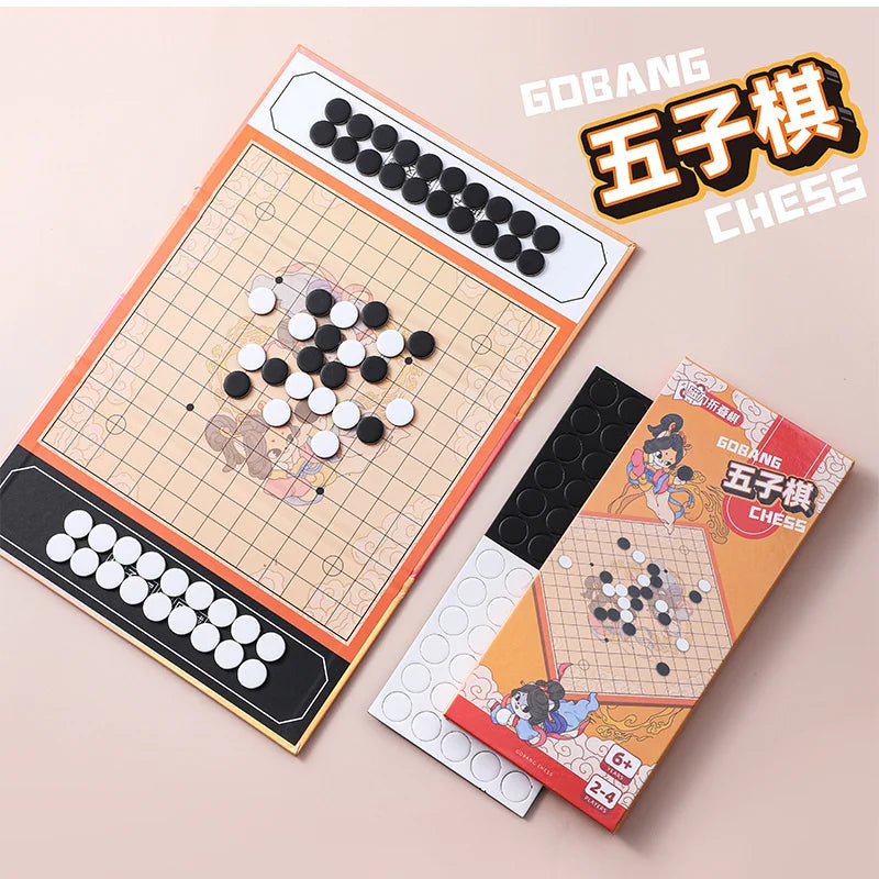 Foldable Portable Magnetic Chinese Chess Gobang Chess Flying Chess Board Game