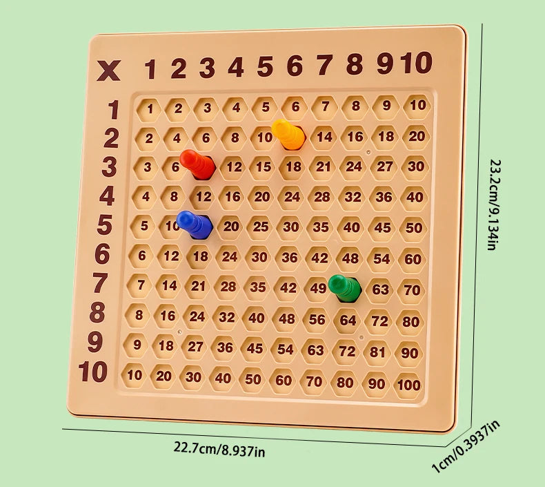 Fun Learning Wall Hanging 99 Multiplication Learning Disk Magnetic Chess 99 Mnemonic Table Practice Cards Toy Flag