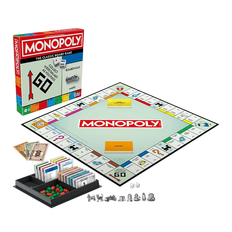 Hasbro Real Estate Tycoon Monopoly Board Game Classic Game with Storage Tray and Larger Tokens Family Games 8+