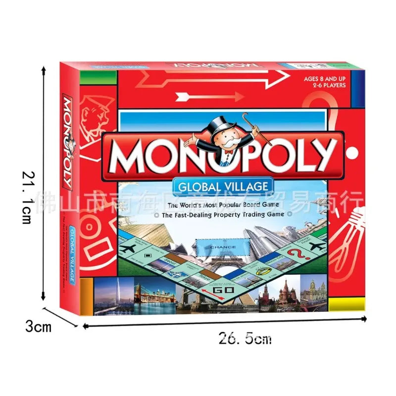 Popular English version of Monopoly World Tour Table Game Cards, Party Game