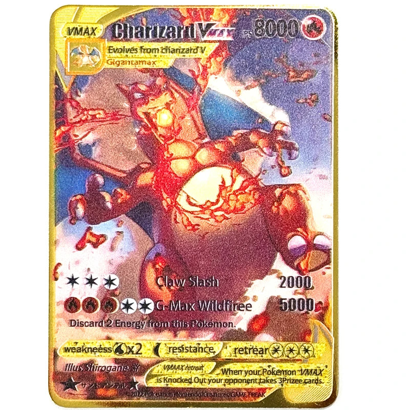 Anime Cartoon Pocket English Metal Card Mewtwo Vmax GX EX Series Arceus Charizard Raichu Collection Battle Cards Children's Gift