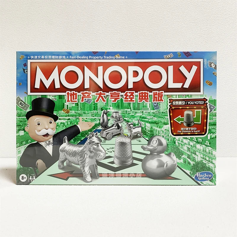 Hasbro Real Estate Tycoon Monopoly Monopoly Tabletop Game Classic Edition C1009 Ages 8 and Up 2-6 Players Entertainment
