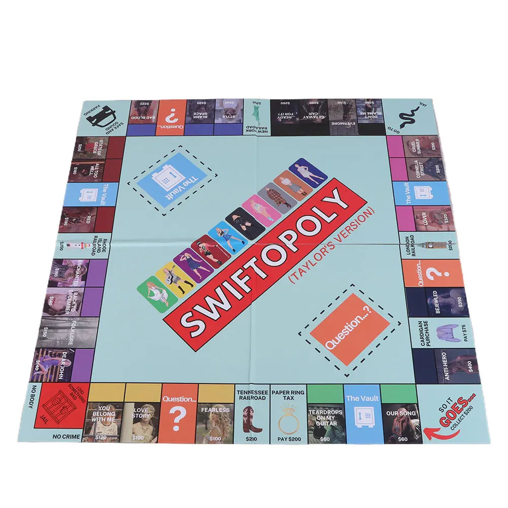 Board Game Set for Swifties Monopoly Board Game Fun Party Family Interactive Chess Games Swiftopoly Board Game for Taylor's Fans
