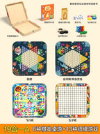 Wooden multi-functional chess board checkers flying chess Gozi chess multi-in-one board game parent-child interactive